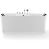 image59 in Acrylic Freestanding Bath Tub Hydromassage Gracefully Rectangle Shaped 8 Water Jets Soaking SPA DoubleEnded Massage Bathtubs with Two Black Pillows  WhiteWhite