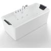 image59 in Acrylic Freestanding Bath Tub Hydromassage Gracefully Rectangle Shaped 8 Water Jets Soaking SPA DoubleEnded Massage Bathtubs with Two Black Pillows  WhiteWhite
