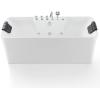 image59 in Acrylic Freestanding Bath Tub Hydromassage Gracefully Rectangle Shaped 8 Water Jets Soaking SPA DoubleEnded Massage Bathtubs with Two Black Pillows  WhiteWhite
