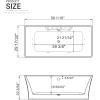 image59 in Acrylic Freestanding Bath Tub Hydromassage Gracefully Rectangle Shaped 8 Water Jets Soaking SPA DoubleEnded Massage Bathtubs with Two Black Pillows  WhiteWhite