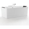 image59 in Acrylic Freestanding Bath Tub Hydromassage Gracefully Rectangle Shaped 8 Water Jets Soaking SPA DoubleEnded Massage Bathtubs with Two Black Pillows  WhiteWhite
