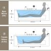 image67 Whirlpool TubEmpava Jetted Bathtub with Heater17 JetsWaterfallLightHydro Massage with LED Control Panel