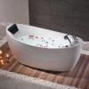 image67 in Acrylic Freestanding Bath Tub Hydromassage Gracefully Oval Shaped 7 Water Jets Soaking SPA SingleEnded Massage Bathtubs with Pillow  White