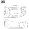 image67 in Acrylic Freestanding Bath Tub Hydromassage Gracefully Oval Shaped 7 Water Jets Soaking SPA SingleEnded Massage Bathtubs with Pillow  White