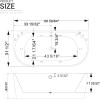 image67 in Acrylic Freestanding Bath Tub Hydromassage Gracefully Oval Shaped 8 Water Jets Soaking SPA DoubleEnded Massage Bathtubs with Two Black Pillow  White