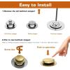 imageBath Tub Drain and Overflow Kit Tub Drain Replacement with TwoHole Overflow Faceplate and Universal FineCoarse Thread Brushed Gold