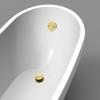 imageBath Tub Drain and Overflow Kit Tub Drain Replacement with TwoHole Overflow Faceplate and Universal FineCoarse Thread Brushed Gold