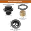 imageBath Tub Drain and Overflow Kit Tub Drain Replacement with TwoHole Overflow Faceplate and Universal FineCoarse Thread Matt Black
