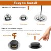 imageBath Tub Drain and Overflow Kit Tub Drain Replacement with TwoHole Overflow Faceplate and Universal FineCoarse Thread Matt Black