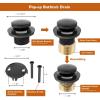 imageBath Tub Drain and Overflow Kit Tub Drain Replacement with TwoHole Overflow Faceplate and Universal FineCoarse Thread Matt Black