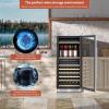 imageEMPAVA 24 Inch Wine Cooler Refrigerator 116 Bottle Wine Fridge Dual Zone Stainless Steel Wine Enthusiast Wine Refrigerator with Professional Compressor Builtin or Freestanding