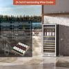 imageEMPAVA 24 Inch Wine Cooler Refrigerator 116 Bottle Wine Fridge Dual Zone Stainless Steel Wine Enthusiast Wine Refrigerator with Professional Compressor Builtin or Freestanding