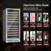 imageEMPAVA 24 Inch Wine Cooler Refrigerator 116 Bottle Wine Fridge Dual Zone Stainless Steel Wine Enthusiast Wine Refrigerator with Professional Compressor Builtin or Freestanding