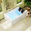 imageEmpava 1125W Whirlpool Tub72quot x 48quot Jetted Bathtub for 2 Person Hydro Massage ampamp ChromatherapyETL Certified3 Sided ApronAcrylic 110 GallonsLeft DrainWhite