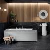 imageEmpava 1125W Whirlpool Tub72quot x 48quot Jetted Bathtub for 2 Person Hydro Massage ampamp ChromatherapyETL Certified3 Sided ApronAcrylic 110 GallonsLeft DrainWhite