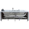 imageEmpava 1125W Whirlpool Tub72quot x 48quot Jetted Bathtub for 2 Person Hydro Massage ampamp ChromatherapyETL Certified3 Sided ApronAcrylic 110 GallonsLeft DrainWhite
