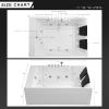 imageEmpava 1125W Whirlpool Tub72quot x 48quot Jetted Bathtub for 2 Person Hydro Massage ampamp ChromatherapyETL Certified3 Sided ApronAcrylic 110 GallonsLeft DrainWhite