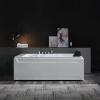imageEmpava 1125W Whirlpool Tub72quot x 48quot Jetted Bathtub for 2 Person Hydro Massage ampamp ChromatherapyETL Certified3 Sided ApronAcrylic 110 GallonsLeft DrainWhite
