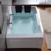 imageEmpava 1125W Whirlpool Tub72quot x 48quot Jetted Bathtub for 2 Person Hydro Massage ampamp ChromatherapyETL Certified3 Sided ApronAcrylic 110 GallonsLeft DrainWhite