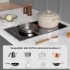 imageEmpava 12 Inch Builtin Electric Cooktop with 2 Burners Touch Control Individual Timers Stop ampamp Go Child Lock Flush Mount Design ETL Certified 1200W ampamp 1800W Zones Hard WiredNo Plug12 Inch