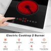 imageEmpava 12 Inch Builtin Electric Cooktop with 2 Burners Touch Control Individual Timers Stop ampamp Go Child Lock Flush Mount Design ETL Certified 1200W ampamp 1800W Zones Hard WiredNo Plug12 Inch