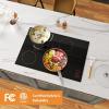 imageEmpava 12 Inch Builtin Electric Cooktop with 2 Burners Touch Control Individual Timers Stop ampamp Go Child Lock Flush Mount Design ETL Certified 1200W ampamp 1800W Zones Hard WiredNo Plug30 4 Burners