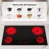 imageEmpava 12 Inch Builtin Electric Cooktop with 2 Burners Touch Control Individual Timers Stop ampamp Go Child Lock Flush Mount Design ETL Certified 1200W ampamp 1800W Zones Hard WiredNo Plug36 Inch