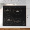 imageEmpava 12 Inch Builtin Electric Cooktop with 2 Burners Touch Control Individual Timers Stop ampamp Go Child Lock Flush Mount Design ETL Certified 1200W ampamp 1800W Zones Hard WiredNo Plug24 Inch