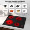 imageEmpava 12 Inch Builtin Electric Cooktop with 2 Burners Touch Control Individual Timers Stop ampamp Go Child Lock Flush Mount Design ETL Certified 1200W ampamp 1800W Zones Hard WiredNo Plug24 Inch