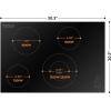 imageEmpava 12 Inch Builtin Electric Cooktop with 2 Burners Touch Control Individual Timers Stop ampamp Go Child Lock Flush Mount Design ETL Certified 1200W ampamp 1800W Zones Hard WiredNo Plug30 4 Burners