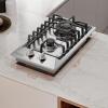 imageEmpava 12 in Gas Stove Cooktop 2 Italy Sabaf Sealed Burners NGLPG Convertible in Stainless Steel 12x21 Inch12 Inch