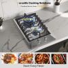 imageEmpava 12quot Gas Stove Cooktop with 2 Italy Sabaf Sealed Burners NGLPG Convertible in Stainless Steel 12 inches12 Inch