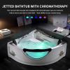 imageEmpava 2 Person Corner Whirlpool Bathtub with 10 Jets Jetted Tub with Light and Heater Hydro Massage Tub with Chromatherapy ETL CertifiedModern