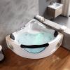 imageEmpava 2 Person Corner Whirlpool Bathtub with 10 Jets Jetted Tub with Light and Heater Hydro Massage Tub with Chromatherapy ETL CertifiedModern