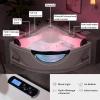 imageEmpava 2 Person Corner Whirlpool Bathtub with 10 Jets Jetted Tub with Light and Heater Hydro Massage Tub with Chromatherapy ETL CertifiedModern