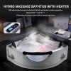 imageEmpava 2 Person Corner Whirlpool Bathtub with 10 Jets Jetted Tub with Light and Heater Hydro Massage Tub with Chromatherapy ETL CertifiedModern