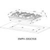 imageEmpava 24 in Gas Stove Cooktop 4 Italy Sabaf Sealed Burners NGLPG Convertible Tempered Glass in Black 24 Inch