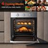 imageEmpava 24 inch Electric Single Wall Oven 25 Cuft Stainless Steel with Basic Broil Bake Functions Mechanical Knobs Control 24WOE40L SilverOven