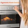 imageEmpava 24 inch Electric Single Wall Oven with 6 Cooking Funcitons Builtin Convection System with Mechanical Knob Control Stainless SteelB14