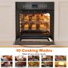 imageEmpava 24 inch Electric Single Wall Oven with 6 Cooking Funcitons Builtin Convection System with Mechanical Knob Control Stainless SteelC17