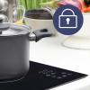 imageEmpava 24Inch Electric Radiant Cooktop 4 Burners Stove Top 6400W with 199 Minutes Timer and 9 Heating Levels Smooth Glass Surface in Black 24 Inch
