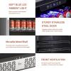 imageEmpava 24in Beverage Refrigerator 140 Can Capacity Builtin Counter or Freestanding Fridge with LED Light and Reversible Glass Door Digital Display 24 Inch Stainless Steel