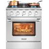 imageEmpava 30 Inch Professional Gas Range with 4 Burners 42 Cu Ft Oven Capacity True Convection Freestanding ampamp SlideIn Stainless Steel