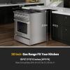 imageEmpava 30 Inch Professional Gas Range with 4 Burners 42 Cu Ft Oven Capacity True Convection Freestanding ampamp SlideIn Stainless Steel