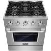 imageEmpava 30 Inch Professional Gas Range with 4 Burners 42 Cu Ft Oven Capacity True Convection Freestanding ampamp SlideIn Stainless Steel