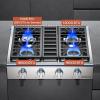 imageEmpava 30 in ProStyle Professional Slidein Natural Gas Rangetop with 4 Deep Recessed Sealed Ultra HighLow BurnersHeavy Duty Continuous Grates in Stainless Steel 30 Inch Silver30GC30