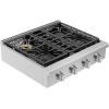 imageEmpava 30 in ProStyle Professional Slidein Natural Gas Rangetop with 4 Deep Recessed Sealed Ultra HighLow BurnersHeavy Duty Continuous Grates in Stainless Steel 30 Inch Silver30 Inch