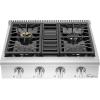 imageEmpava 30 in ProStyle Professional Slidein Natural Gas Rangetop with 4 Deep Recessed Sealed Ultra HighLow BurnersHeavy Duty Continuous Grates in Stainless Steel 30 Inch Silver30 Inch