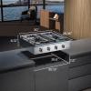 imageEmpava 30 in ProStyle Professional Slidein Natural Gas Rangetop with 4 Deep Recessed Sealed Ultra HighLow BurnersHeavy Duty Continuous Grates in Stainless Steel 30 Inch Silver30 Inch