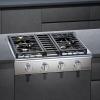 imageEmpava 30 in ProStyle Professional Slidein Natural Gas Rangetop with 4 Deep Recessed Sealed Ultra HighLow BurnersHeavy Duty Continuous Grates in Stainless Steel 30 Inch Silver30GC30